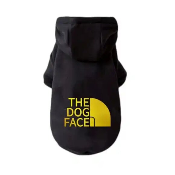 Puppy Pet The Dog Face Black M Fleece Hoodie Coat Jacket Vest Apparel Clothing - Picture 1 of 3